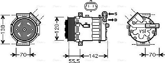 Ava Quality Cooling OL K447 - Kompresors, Gaisa kond. sistēma ps1.lv