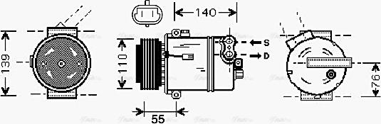 Ava Quality Cooling OLAK451 - Kompresors, Gaisa kond. sistēma ps1.lv