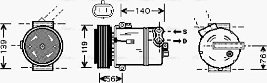 Ava Quality Cooling OL K463 - Kompresors, Gaisa kond. sistēma ps1.lv