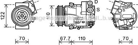 Ava Quality Cooling OLK608 - Kompresors, Gaisa kond. sistēma ps1.lv