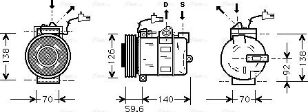 Ava Quality Cooling SBAK054 - Kompresors, Gaisa kond. sistēma ps1.lv