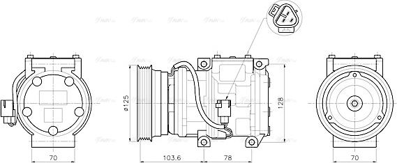 Ava Quality Cooling TOAK798 - Kompresors, Gaisa kond. sistēma ps1.lv