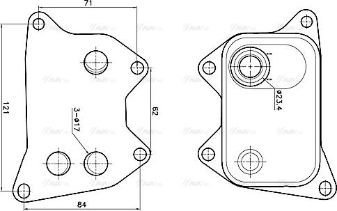 Ava Quality Cooling VN3439 - Eļļas radiators, Motoreļļa ps1.lv