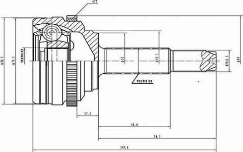 Aywiparts AW1510098A - Šarnīru komplekts, Piedziņas vārpsta ps1.lv