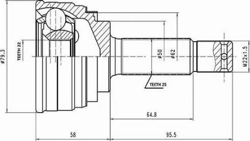 Aywiparts AW1510035 - Šarnīru komplekts, Piedziņas vārpsta ps1.lv