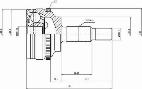 Aywiparts AW1510861A - Šarnīru komplekts, Piedziņas vārpsta ps1.lv