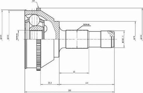 Aywiparts AW1511124A - Šarnīru komplekts, Piedziņas vārpsta ps1.lv