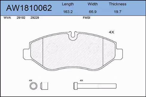 Aywiparts AW1810062 - Bremžu uzliku kompl., Disku bremzes ps1.lv