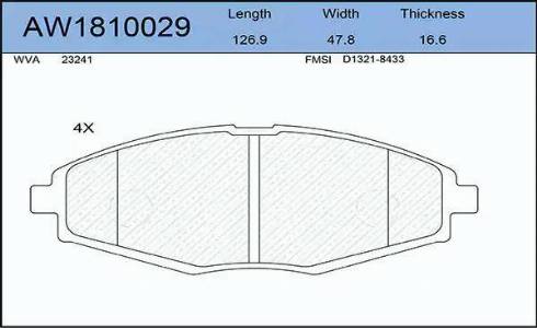 Aywiparts AW1810029 - Bremžu uzliku kompl., Disku bremzes ps1.lv