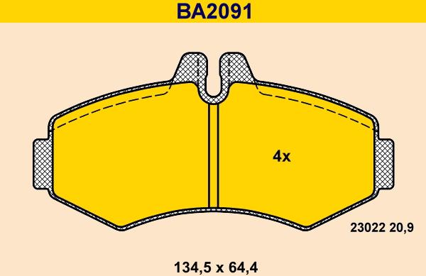 Barum BA2091 - Bremžu uzliku kompl., Disku bremzes ps1.lv
