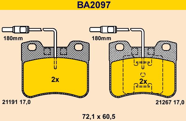 Barum BA2097 - Bremžu uzliku kompl., Disku bremzes ps1.lv