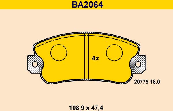 Barum BA2064 - Bremžu uzliku kompl., Disku bremzes ps1.lv