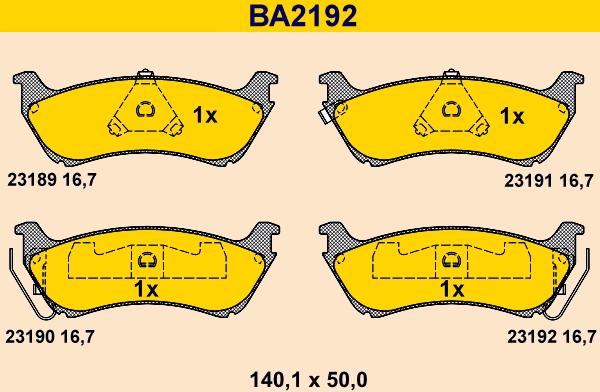 Barum BA2192 - Bremžu uzliku kompl., Disku bremzes ps1.lv