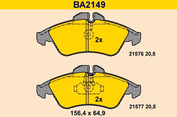 Barum BA2149 - Bremžu uzliku kompl., Disku bremzes ps1.lv