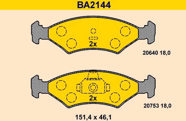 Barum BA2144 - Bremžu uzliku kompl., Disku bremzes ps1.lv