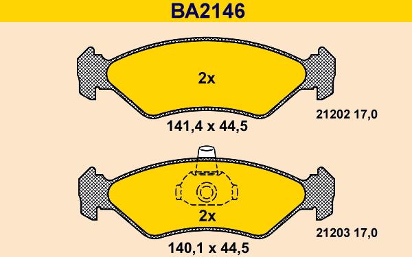 Barum BA2146 - Bremžu uzliku kompl., Disku bremzes ps1.lv