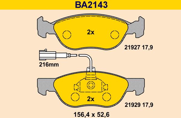 Barum BA2143 - Bremžu uzliku kompl., Disku bremzes ps1.lv