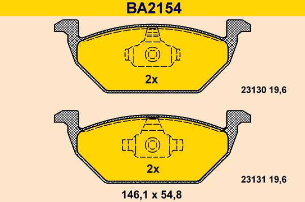 Barum BA2154 - Bremžu uzliku kompl., Disku bremzes ps1.lv