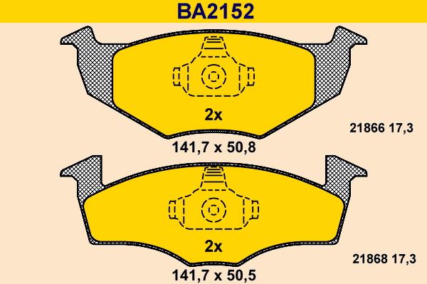 Barum BA2152 - Bremžu uzliku kompl., Disku bremzes ps1.lv