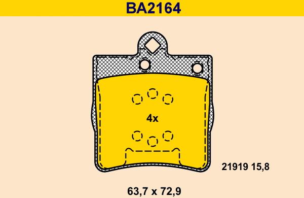 Barum BA2164 - Bremžu uzliku kompl., Disku bremzes ps1.lv