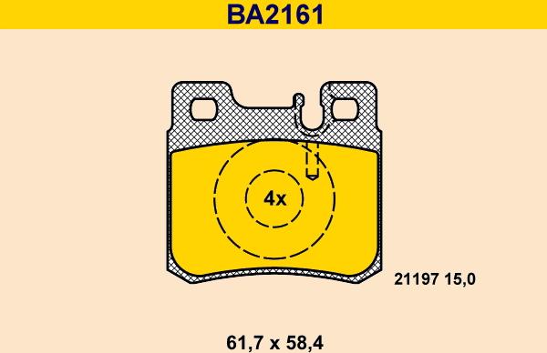 Barum BA2161 - Bremžu uzliku kompl., Disku bremzes ps1.lv