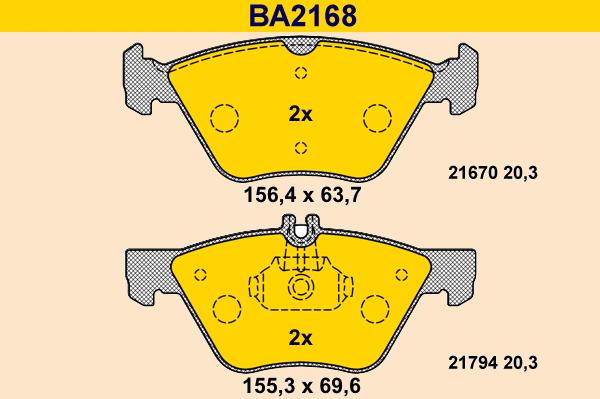 Barum BA2168 - Bremžu uzliku kompl., Disku bremzes ps1.lv