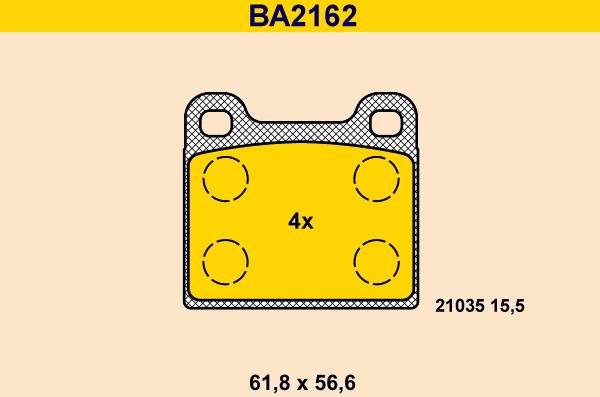 Barum BA2162 - Bremžu uzliku kompl., Disku bremzes ps1.lv