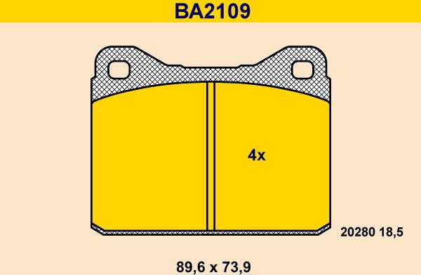 Barum BA2109 - Bremžu uzliku kompl., Disku bremzes ps1.lv