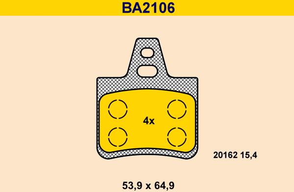 Barum BA2106 - Bremžu uzliku kompl., Disku bremzes ps1.lv