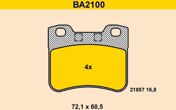 Barum BA2100 - Bremžu uzliku kompl., Disku bremzes ps1.lv