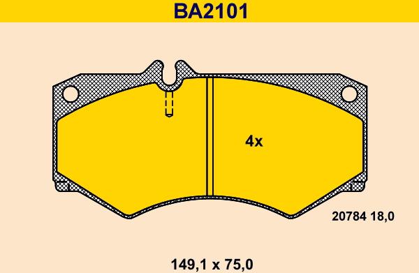 Barum BA2101 - Bremžu uzliku kompl., Disku bremzes ps1.lv