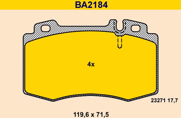 Barum BA2184 - Bremžu uzliku kompl., Disku bremzes ps1.lv