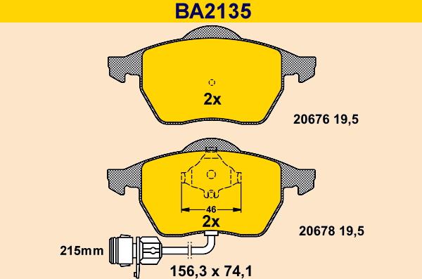 Barum BA2135 - Bremžu uzliku kompl., Disku bremzes ps1.lv