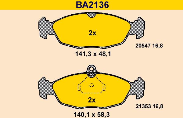 Barum BA2136 - Bremžu uzliku kompl., Disku bremzes ps1.lv