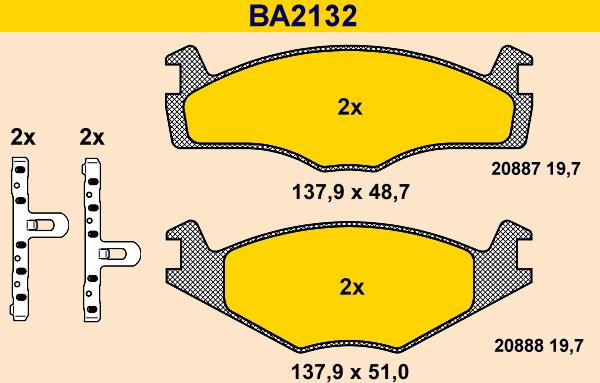 Barum BA2132 - Bremžu uzliku kompl., Disku bremzes ps1.lv