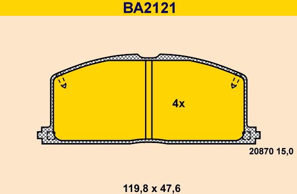 Barum BA2121 - Bremžu uzliku kompl., Disku bremzes ps1.lv