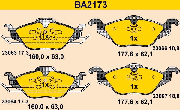 Barum BA2173 - Bremžu uzliku kompl., Disku bremzes ps1.lv