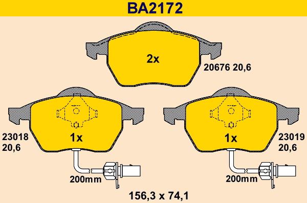 Barum BA2172 - Bremžu uzliku kompl., Disku bremzes ps1.lv