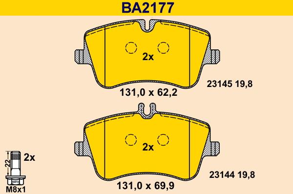 Barum BA2177 - Bremžu uzliku kompl., Disku bremzes ps1.lv