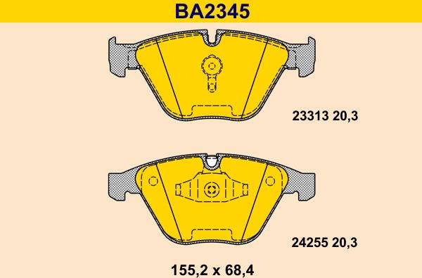 Barum BA2345 - Bremžu uzliku kompl., Disku bremzes ps1.lv