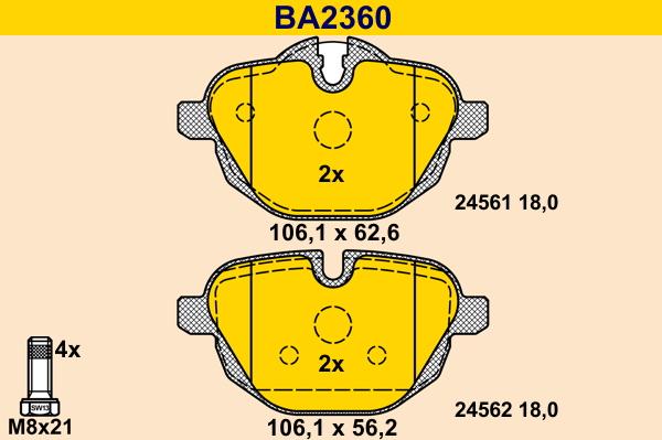 Barum BA2360 - Bremžu uzliku kompl., Disku bremzes ps1.lv