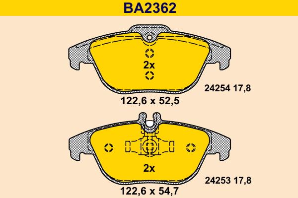 Barum BA2362 - Bremžu uzliku kompl., Disku bremzes ps1.lv