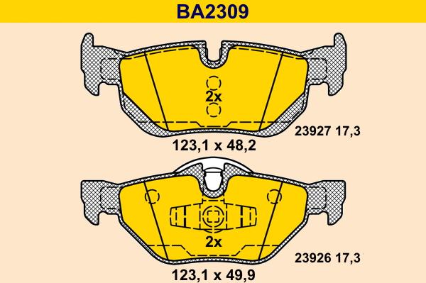 Barum BA2309 - Bremžu uzliku kompl., Disku bremzes ps1.lv