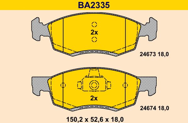 Barum BA2335 - Bremžu uzliku kompl., Disku bremzes ps1.lv