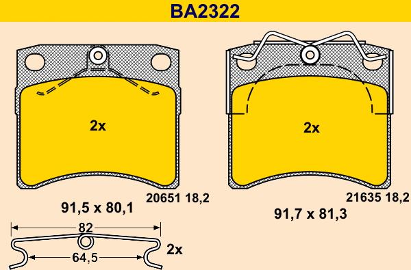 Barum BA2322 - Bremžu uzliku kompl., Disku bremzes ps1.lv