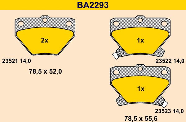 Barum BA2293 - Bremžu uzliku kompl., Disku bremzes ps1.lv