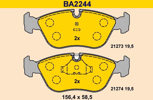 Barum BA2244 - Bremžu uzliku kompl., Disku bremzes ps1.lv