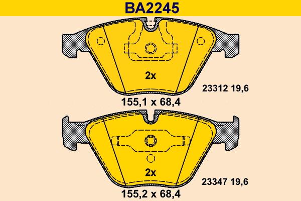 Barum BA2245 - Bremžu uzliku kompl., Disku bremzes ps1.lv