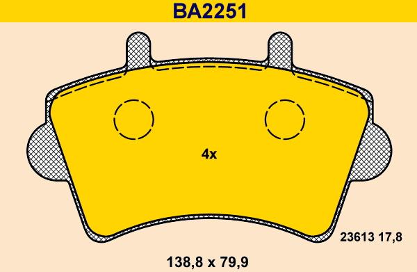 Barum BA2251 - Bremžu uzliku kompl., Disku bremzes ps1.lv