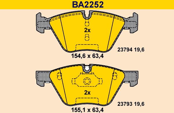 Barum BA2252 - Bremžu uzliku kompl., Disku bremzes ps1.lv